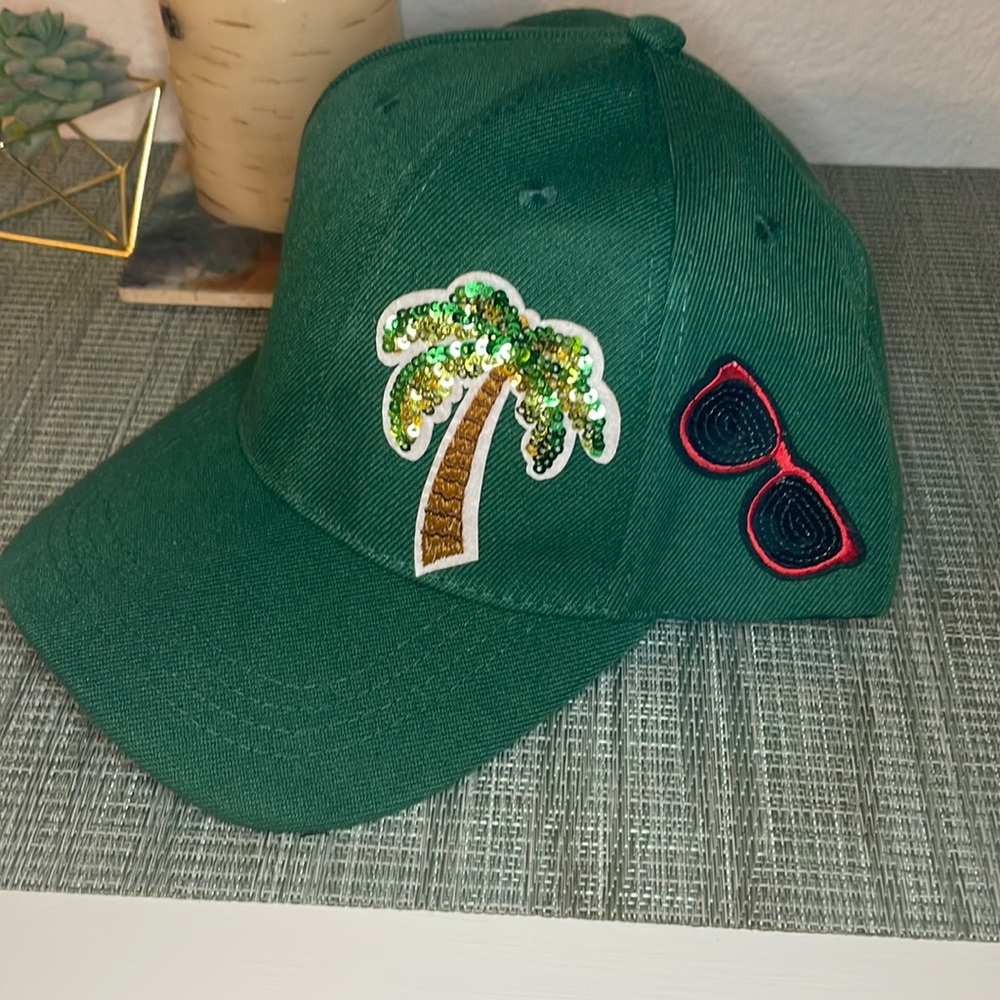 # 46 🏝 Tropical Palm Tree Green Baseball Cap 🏝
